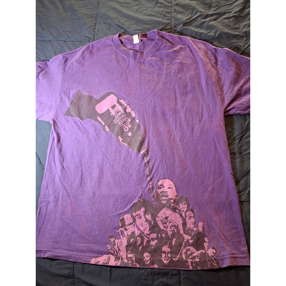 Akomplice Mens XL Purple Graphic T-Shirt Olde English MLK Commemorate the Past